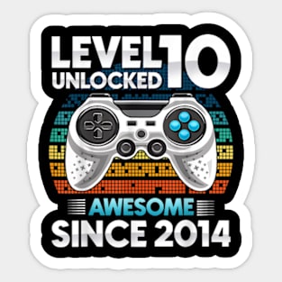 10 yr BDay Son Boy Gamer 10th 10 Year Old Birthday Sticker